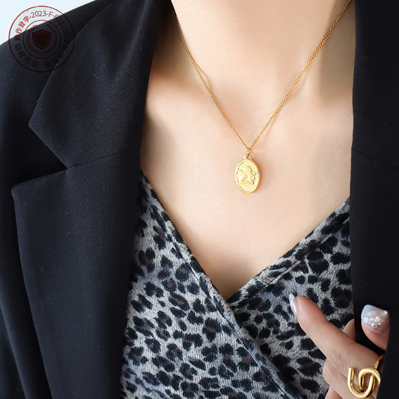 Wholesale 18K Gold Creative Titanium Steel Clavicle Chain Necklace